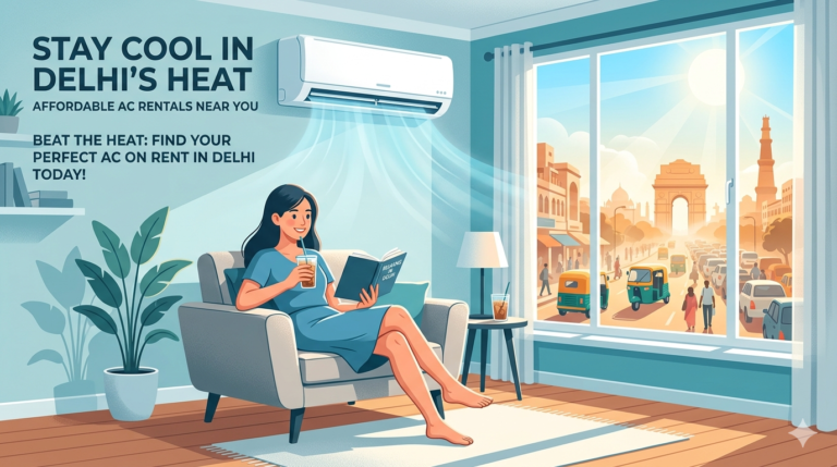 Affordable AC on rent near me in Delhi with installation and flexible rental plans.