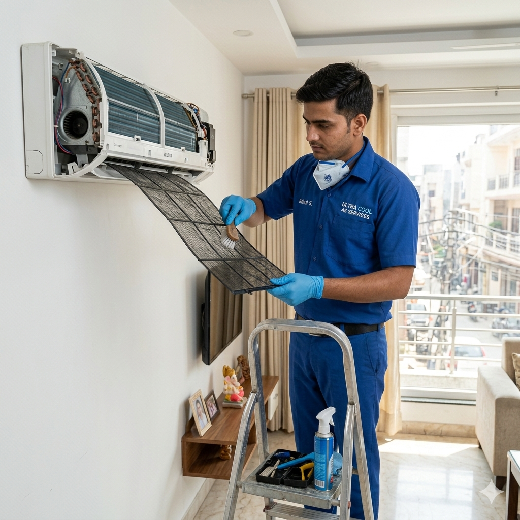 AC maintenance in Uttam Nagar showing professional air conditioner care